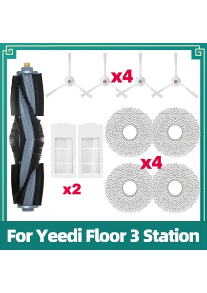 Yeedi Floor 3 Istasyonlu Robot Süpürge Ana Silindir Yan Fırça Filtre Paspas Bezi Aksesuarları Yedek Parçaları (Yurt Dışından) fırsatları