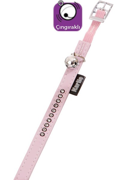 Karlıe Deri Taşlı Kedi Tas.xs 30cm-11mm Toz Pembe modelleri