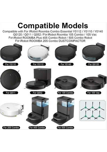 Irobot Roomba Plus 405 Combo Robot +/505 Combo Robot +/ırobot Roomba 205 Combo Yan Fırçalar Için Aksesuarlar (Yurt Dışından) fiyatları