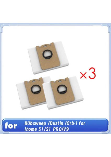 Bobsweep / Dustin / Orb-I Için 3,5 L Tek Kullanımlık Toz Torbası Yedek Kitleri Ihome S1/s1 Pro/v9 Robot Süpürge 3 Parça (Yurt Dışından)
