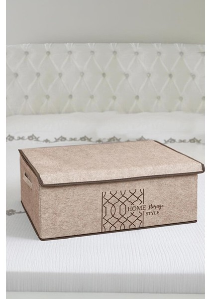 Keçe Kapaklı Baza Kutu Bej 50X40X19 cm 3 Adet fiyatları