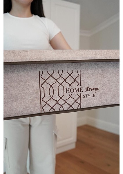 Keçe Kapaklı Baza Kutu Bej 50X40X19 cm 3 Adet fırsatları