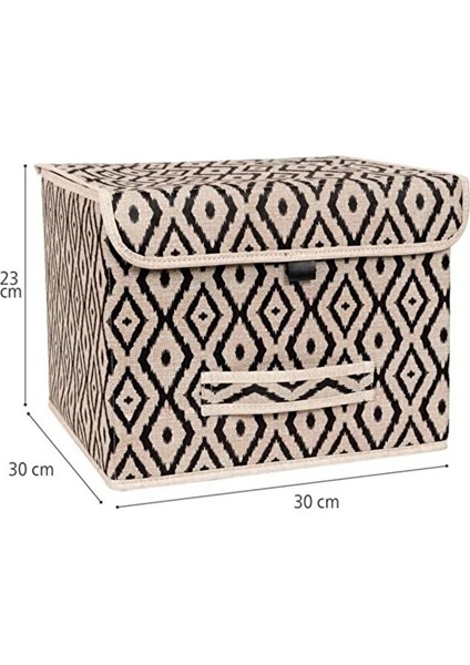 (3 Adet)Çok Amaçlı Kapaklı Kutu, Dolap Raf Düzenleyici, Dekoratif Saklama Kutusu 30X30X23 cm indirimleri