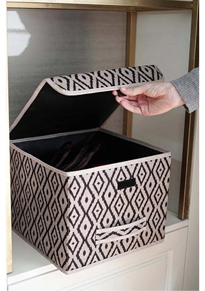 (2 Adet)Çok Amaçlı Kapaklı Kutu, Dolap Raf Düzenleyici, Dekoratif Saklama Kutusu 30X30X23 cm fiyatları