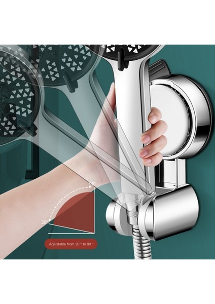 Yeni Benzersiz Yatay Ayar Vantuz El Duş Başlığı Büyük Duş Başlığı Destekleri Duvara Monte Gümüş (Yurt Dışından) modelleri