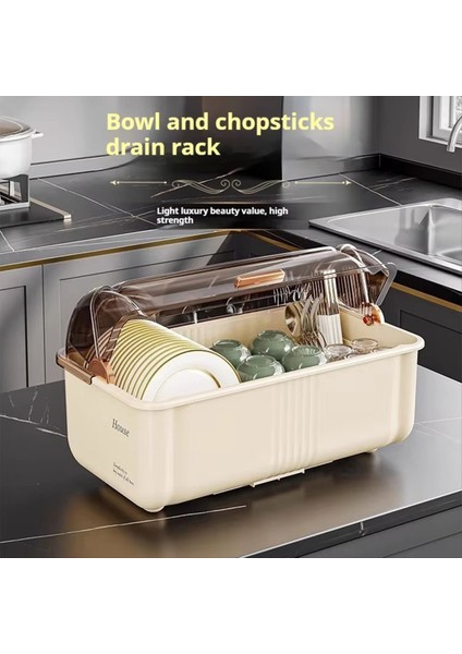Kapaklı Büyük Yemek Çubukları Saklama Kutusu - Bulaşıklar ve Mutfaklar Için Mutfak Tezgah Düzenleyici Drenaj Dolap Özelliği (Yurt Dışından) fiyatları
