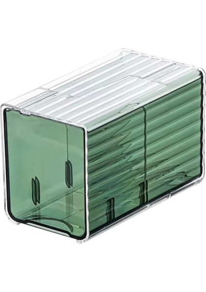 Duvara Monte Pamuklu Ped ve Swab Organizatör Kutusu Punch-Free Şeffaf Plastik Kozmetik Depolama Kabı Çekmece A (Yurt Dışından)