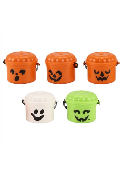 Çıkarılabilir Kapak ve Çalışma Kolu Mini Hile (5 Adet) ile Kabak Mini Kova Minyatür Cadılar Bayramı Kovaları (Yurt Dışından) modelleri