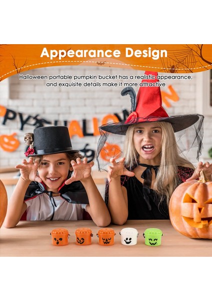 Çıkarılabilir Kapak ve Çalışma Kolu Mini Hile (5 Adet) ile Kabak Mini Kova Minyatür Cadılar Bayramı Kovaları (Yurt Dışından) fırsatları