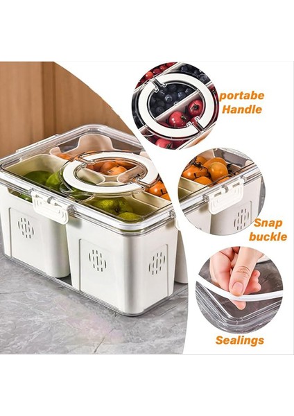 Büyük Piknik Buzdolabı Için Meyve Tepsisi Gıda Depolama Mutfak 4 Izgaralar Şeffaf Atıştırmalık Kutusu (Yurt Dışından) indirimleri