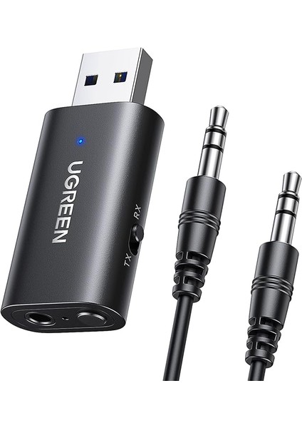 5.1 Bluetooth Adaptörü 2'si 1 Arada Bluetooth Verici ve 3.5mm Ses Kablolu Alıcı 1m.