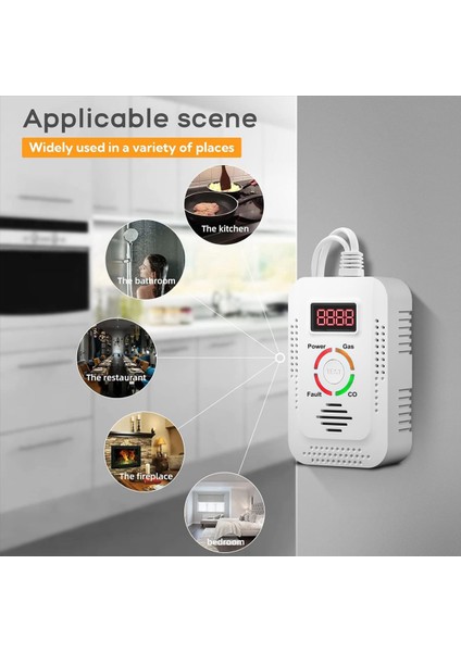 Doğal Gaz Detektörü ve Karbon Monoksit Co Detektörü Co Için Yanıcı Gaz Dedektörü Monitörü Mutfak-Ab Fişinde Metan (Yurt Dışından) fiyatları