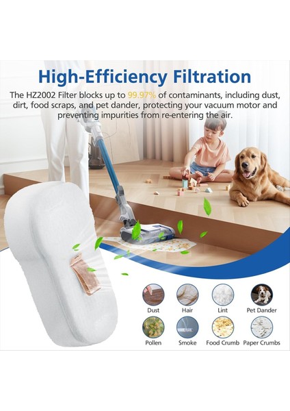 Köpük ve Keçe Filtreler Shark Duoclean Powerfins Kablolu Dikey Süpürge HZ2000 HZ2002 HZ251 HZ602 HZ702 Için Motor Sonrası Filtreler (Yurt Dışından) modelleri