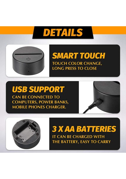 12 Adet 3D Gece LED Işık Lambası Tabanı 16 Renk Tabanı Akrilik ve Reçine Camı Için Dekoratif Işık Lambası Tabanı (Siyah) (Yurt Dışından) indirimleri