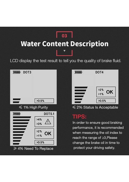 Kinbolen BF200 Araç Fren Yağı Test Merkezi Araç Fren Sıvı Aracı Dot3 Dot4 Dot5 1 LED Dijital Gösterge Fren Yağı Test Cihazı Kontrol Ekran (Yurt Dışından) indirimleri