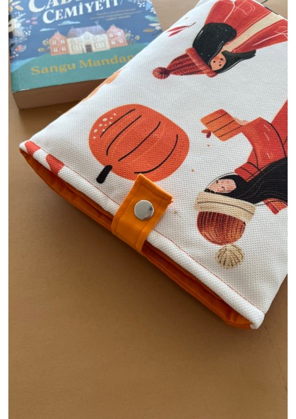 Bal Kabağı Desenli Kitap Kılıfı Kitap Sever Hediyesi fiyatları