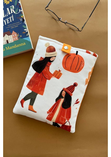 Bal Kabağı Desenli Kitap Kılıfı Kitap Sever Hediyesi modelleri