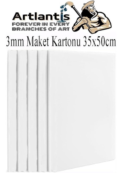 Maket Kartonu Beyaz Fotoblok 3 mm 35X50 cm 5 Adet Hobi Sanat Okul Köpüklü Straforlu Maket Kartonu