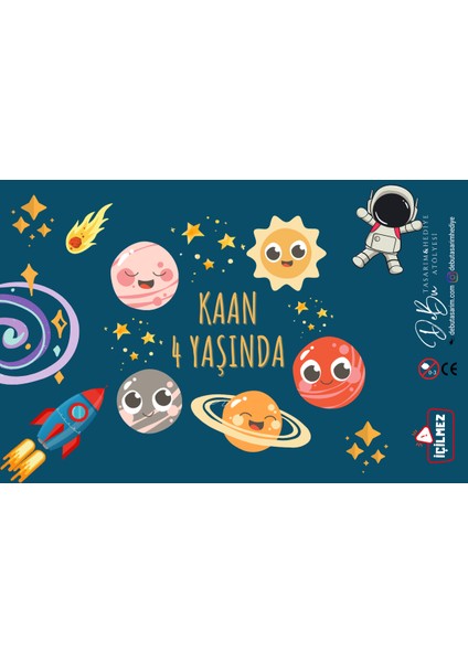 36 Adet Gezegenler Temalı Isme Özel Köpük Baloncuk – Doğum Günü Hediyeliği ve Parti Süsü fiyatları