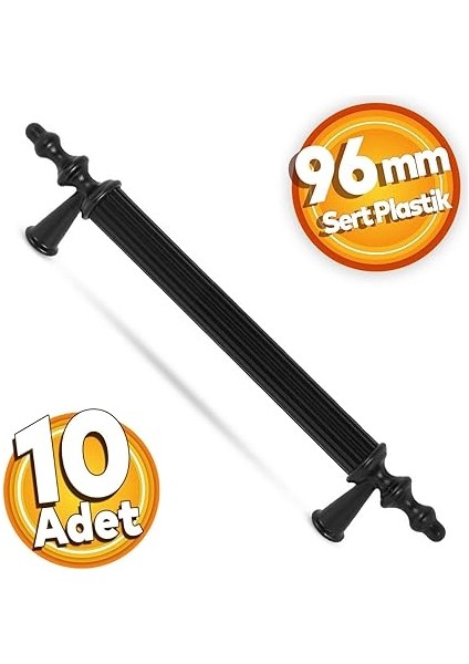Polavit 10 Adet Siyah Sert Plastik Çekmece Mutfak Dolap Kapak Kulpu 96 mm Modern Stil indirimleri