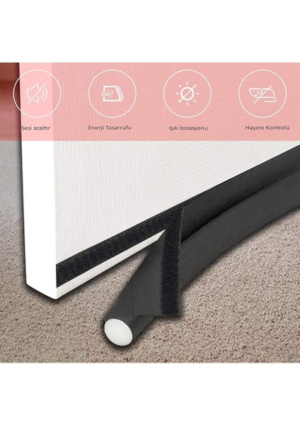 Kapı Altı Rüzgar Önleyici Isı Yalıtım Süngeri Eşik Altlığı Rüzgarlık Stoper 90 cm Tek Taraflı Çelik Kapı indirimleri