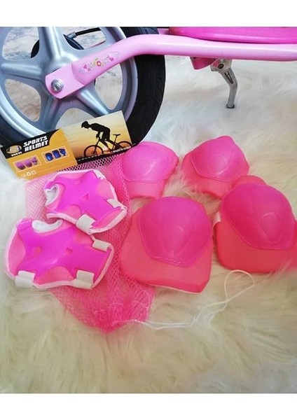 Store Kız Çocuk Bisiklet Scooter Dizlik Dirseklik Korucu Eldiven Bisiklet Scooter Koruyucu Set Ekipman, Pembe modelleri