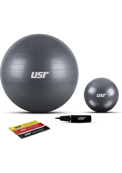 25+65 cm Pilates Topu + Pompası + 3 Micro Bant
