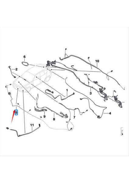 61129365042 Araba Ön Tampon Park Sensörü Kablo Kablo Demeti Pdc Kablosu Bmw 3 Serisi F30 F80 (Yurt Dışından) modelleri