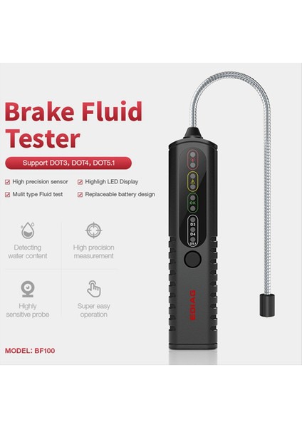 Ediag BF100 Araç Fren Sıvı Test Cihazı 12V Araç Fren Yağı Aracı Desteği Dot3 Dot4 Dot5 Dot5 1 LED Gösterge Kontrol Ekranı (Yurt Dışından) indirimleri