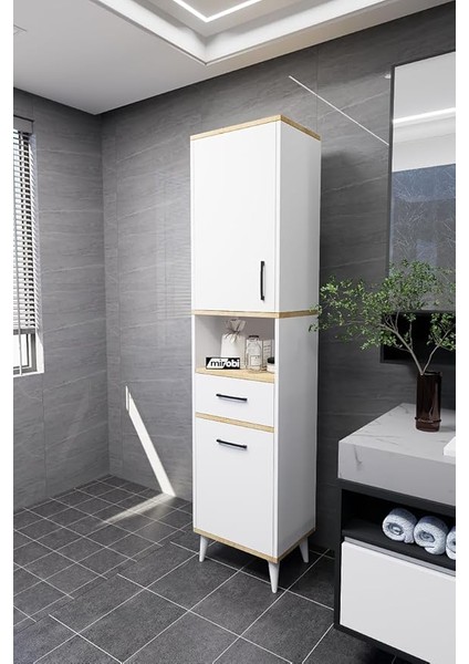 Lula Çok Amaçlı Dolap Banyo Dolabı Kirli Çamaşır Sepeti Dolabı Beyaz modelleri