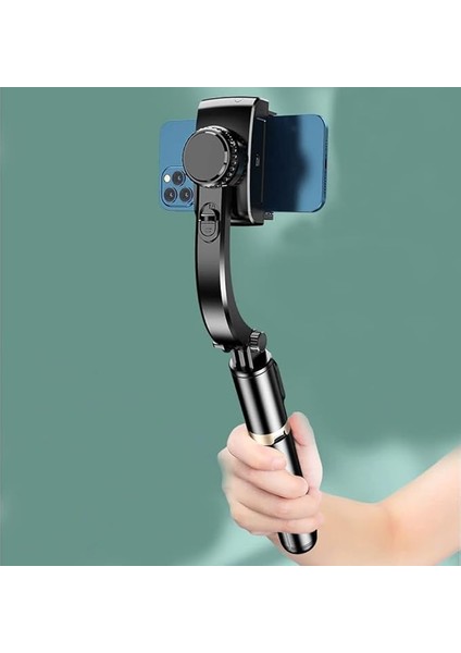Gimble Dengeleyici Otomatik Denge Sabitleyici Alüminyum Çubuk Teleskopik Selfie Sopa Video Istikrarlı Çekim Tripod Telefon Smartphone Için L19