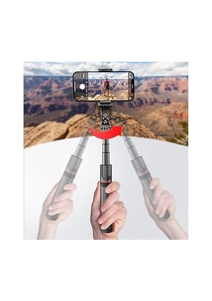 Gimble Dengeleyici Otomatik Denge Sabitleyici Alüminyum Çubuk Teleskopik Selfie Sopa Video Istikrarlı Çekim Tripod Telefon Smartphone Için L19 fiyatları