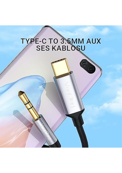 USB Type-C To 3.5mm Aux Hi-Fi Ses Kablosu 1 Metre fiyatları