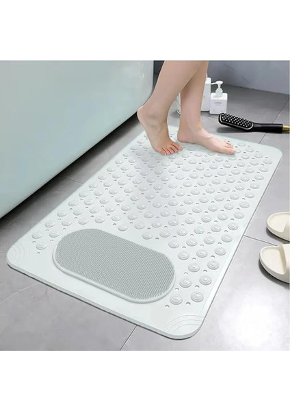 Home 1 Vantuzlu Banyo Paspası Beyaz Renk 36 x 69,5 cm Kaymaz Taban ve Yumuşak Tasarım fiyatları