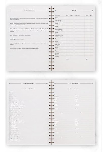 Color Altın Köşeli Düğün Planlayıcısı 17x24 Ölçülerde Luxury Wedding Planner indirimleri