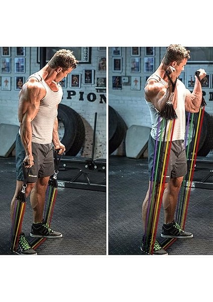 11 Parça Lateks Egzersiz Bandı Çekme Halatı Egzersiz Seti indirimleri