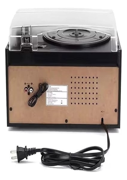 Hepsi Bir Arada Elektrikli Vintage Plak Çalar CD Çalar Kaset USB Bluetooth Tf Aux Kumandalı Pikap, Siyah fırsatları