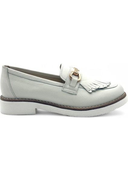 Cortessa Kırık Beyaz Hakiki Deri Casual Kadın Loafer