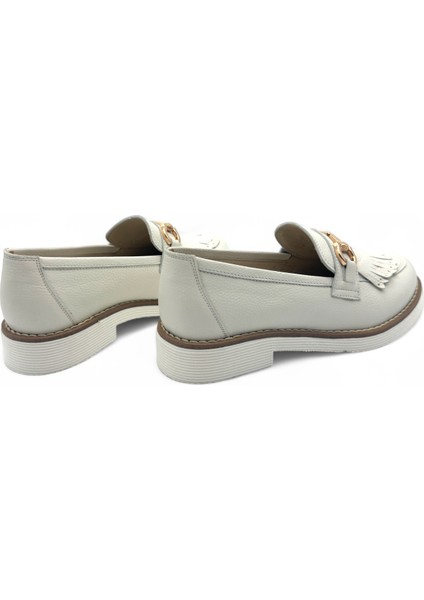 Cortessa Kırık Beyaz Hakiki Deri Casual Kadın Loafer modelleri