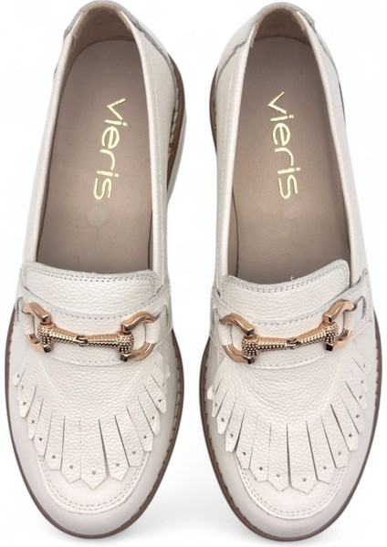 Cortessa Kırık Beyaz Hakiki Deri Casual Kadın Loafer fırsatları
