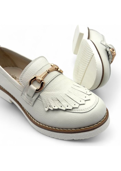 Cortessa Kırık Beyaz Hakiki Deri Casual Kadın Loafer indirimleri