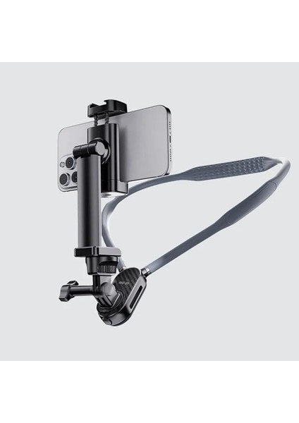 Kıskaçlı Profesyonel Telefon Tutucu ve Aksiyon Kamera Boyun Askısı Gezi Seyahat ve Sürüşlerde Kullanmak Için Boyundan Kayıt Aparatı Cep Telefonu Boyun Tutucu Kullanımı Kolay Mg-01