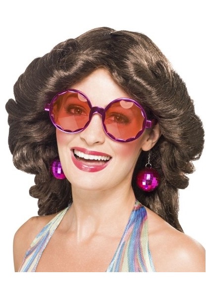 Disko Toplu Küpeli Parti Gözlüğü Pembe Renk fırsatları