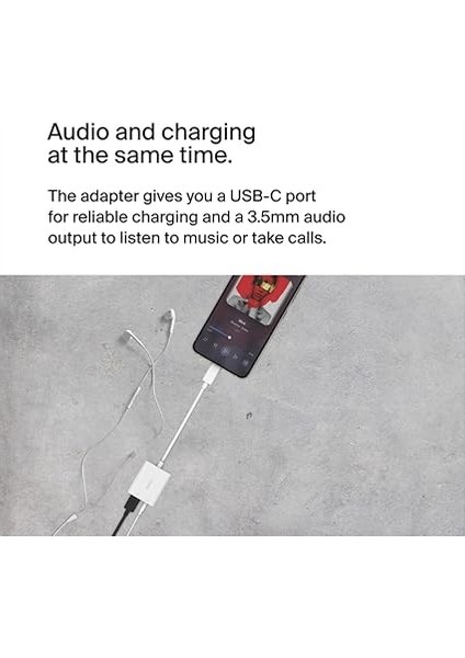 Rockstar™ 3,5 mm Ses + Usb-C® Şarj Adaptörü, Usb-C 60W Güç Dağıtımlı Kulaklık Adaptörü iPhone 15, iPad Pro, Galaxy, Note, Google Pixel, Lg, Sony Xperia ve Daha Fazlası Için Hızlı Şarj - Beyaz fiyatları