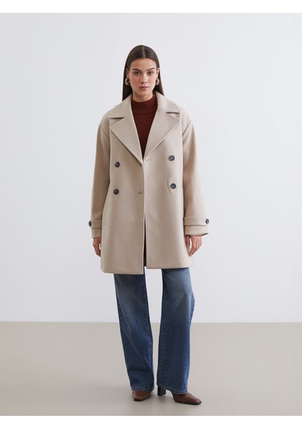 Yeni Sezon Ceket Yaka Kadın Kaşe Kaban fiyatları