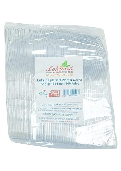 Lüks Kaşık Sert Plastik Çorba Kaşığı 1654 mm Şeffaf 100 Adet 1 Paket fırsatları