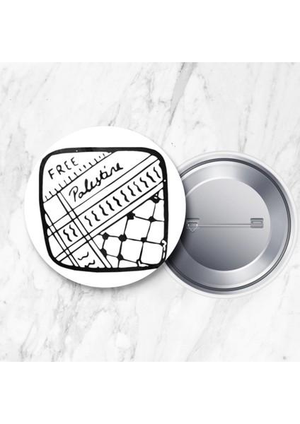 Filistin Kudüs Gazze Temalı 8 Farklı Çeşit Iğneli Yaka Rozeti 58 mm Büyük Boy indirimleri