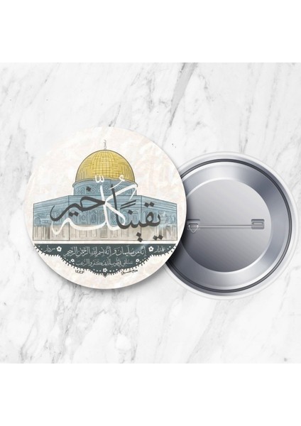 Filistin Kudüs Gazze Temalı 8 Farklı Çeşit Iğneli Yaka Rozeti 58 mm Büyük Boy