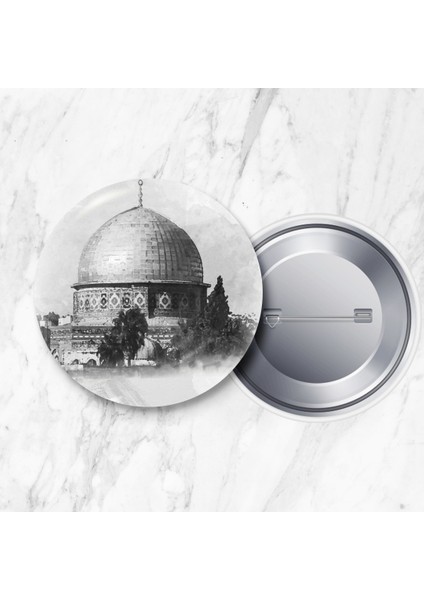 Filistin Kudüs Gazze Temalı 8 Farklı Çeşit Iğneli Yaka Rozeti 58 mm Büyük Boy