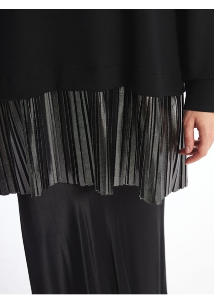 Yeni Sezon Bisiklet Yaka Düz Oversize Kadın Sweatshirt Tunik modelleri